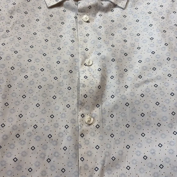 Perry Ellis Geometric Print Cotton Stretch Short Sleeve Button Down Shirt 4XLT - Picture 5 of 11